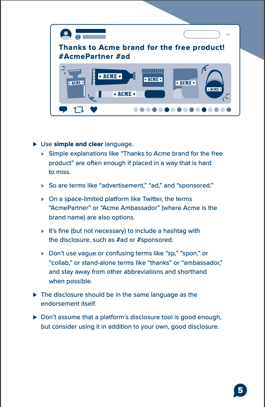 FTC Disclosure examples